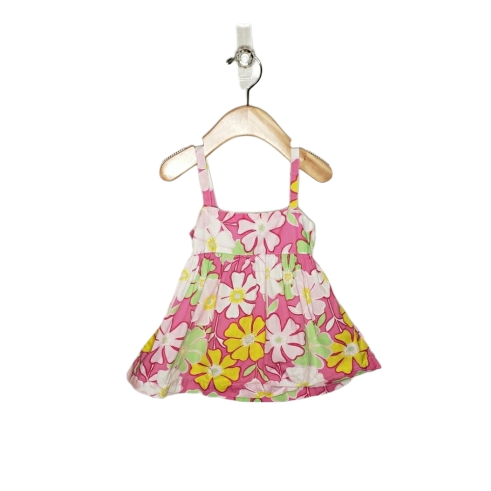 Baby Gap Size 4 Girls Pink Floral Baby Doll Summer Tank Top